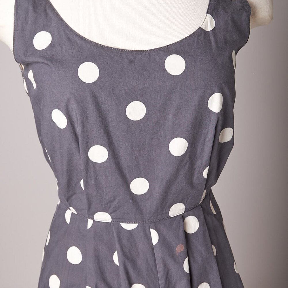 No. 6 Store Polka Dot White and Slate Blue Jumpsuit